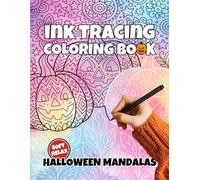 Ink Tracing Coloring Book for Adults: Halloween Mandalas: Cozy Relaxing Bold-Line Fun Patterns Art to Trace Stress-Relief, Cute Animals for Teens and ... Creativity (Monochrome Coloring Books)