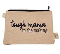 Ink Trendz® Infertility Warrior IVF IUI Makeup Bag, Pencil Pouch Hemp Canvas Zipper Pouch 7" x 9" (Tough Mama)