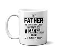 Ink Trendz The Father Of A Righteous Child Has Great Joy PROVERBS 23:24 Coffee Mug -11 Oz. Ceramic -Christian Coffee Mug Fathers Day, Bible Verse Mug