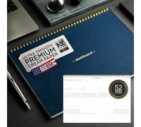 Ink+Volt Dashboard Spiral Deskpad | Undated Weekly Planner Notepad with 52 Undated Sheets, Premium Productivity Planner, Minimalist Weekly to do List for Work & Study | A4 Size, Navy