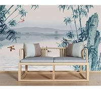Ink Wash Bamboo Forest Landscape Flying Birds Small Boat 3D Wallpaper Luxury Home Dining Decor Paste Sofa Living Room The Wall for Bedroom Mural-400cm×280cm