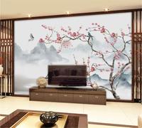Ink Wash Landscape Flowers Flying Birds Scenery 3D Wallpaper Luxury Home Dining Decor Paste Sofa Living Room The Wall for Bedroom Mural-150cm×105cm