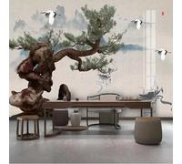 Ink Wash Landscape Flying Birds Pine Trees Small Boat 3D Wallpaper Luxury Home Dining Decor Paste Sofa Living Room The Wall for Bedroom Mural-430cm×300cm