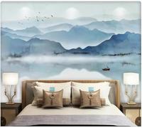 Ink Wash Landscape Flying Birds Small Boat Scenery 3D Wallpaper Luxury Home Dining Decor Paste Sofa Living Room The Wall for Bedroom Mural-400cm×280cm