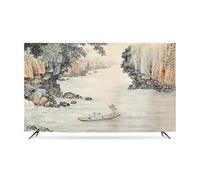 Ink Wash Landscape In Poetry Painting TV Dust Cover Indoor TV Cover Dust Proof TV Screen Protector For LCD LED Bedroom Living Room Decoration(Size:45IN,Color:A)