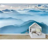 Ink Wash Mountain Peaks White Clouds Flying Birds Art 3D Wallpaper Luxury Home Dining Decor Paste Sofa Living Room The Wall for Bedroom Mural-150cm×105cm