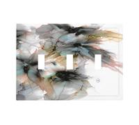 Ink Wash Painting Marble Flower 3 Gang Light Switch Covers Decorative Triple Toggle Wall Plate 3 Hole Electrical Device Switchplate Faceplate for Home Decor