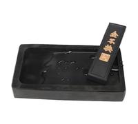 Ink Well Stone Slab, Scholar's Study Essentials, Black Stone Rectangular Texture, Natural Stone Design