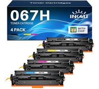 INK4U 067H CRG-067H 067 Toner Cartridges with Chip Replacement for Canon i-SENSYS MF655CDW MF655CW MF657CDW MF657CW MF651CW MF653CW MF654CW MF656CDW LBP633CDW LBP631CW LBP632CDW (4-Pack)