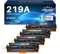 INK4U 219A Toner Cartridges Replacement for HP 219X 219A Toner Compatible with HP Color Laserjet Pro MFP 3302FDWG 3302SDWG 3302FDNG 3202DW 3302FDW 3302SDW 3302FDN (Black Cyan Yellow Magenta, 4-Pack)