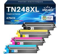 INK4U TN248XL TN248 Toner Cartridge Compatible with Brother TN-248C TN-248M TN-248Y TN-248BK for Brother MFC-L3760CDW L8390CDW L3740CDWE; DCP-L3520CDWE L3520CDW L3560CDW Printer (4 Pack)