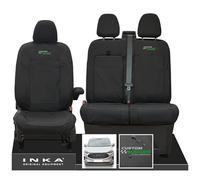 Inka The All New Ford Transit Custom Front Set 1+2 Tailored Waterproof Seat Covers Black with logo MY2024 Onwards (Choice of 7 Colours) (Blue)