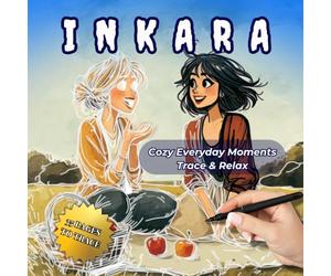 INKARA - Cozy Everyday Moments: Ink Tracing Coloring Book for Adults & Teens - Cozy Everyday Scenes to Trace with One Pen for Relaxation, Stress Relief & Mindful Drawing