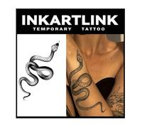 INKARTLINK Tattoo Tech,2 Sheets Extra-Large Semi Permanent Tattoo,Adult Art Design Temporary Tattoos, Lasts 1-2 Weeks, Waterproof, Realistic Look, No Adhesive, No Reflection (Snake Design)