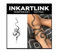 INKARTLINK Tattoo Tech, 2 Sheets Large Semi Permanent Tattoo, Adult Art Design Temporary Tattoos, Lasts 1-2 Weeks, Waterproof, Realistic Look, No Adhesive, No Reflection (Snake Design)