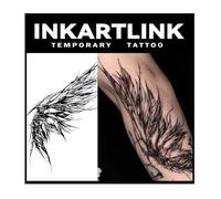 INKARTLINK Tattoo Tech, Large 2 Leaf Semi-Permanent Tattoo, Art Design Temporary Tattoos for Adults, Lasts 1-2 Weeks, Waterproof, Realistic Look, No Adhesive, No
