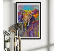 INKati Majestic Elephant / 40x60cm Premium 100% Cotton Wall Art/Medium-Large Size Fine Art Supplied Rolled and Frameless