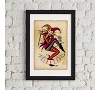 INKati Vintage Joker Card - Retro Design / 40x60cm Premium 100% Cotton Wall Art/Medium-Large Size Fine Art Supplied Rolled and Frameless