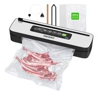 INKBIRD 110W Vacuum Sealer Machine, High Power with Liquid/Moist/Dry 6-Food Modes, Compact Food Preservation System with Cutter, Full Start Kit with Pre-cut Bags*10 (8''*11.8''), EXT-VAC