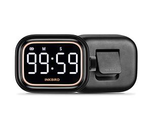 INKBIRD IDT-02 Digital Timer with Count Up/Down, Rechargeable Magnetic Kitchen Timer, Memory Function, 4-Level Volume, LED Display & Portable Stand for Office/Study/Travel (99m59s, 5.5 Days Battery)