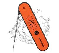 INKBIRD IHT-1P Meat Thermometer Food Thermometer,Instant Read Meat Thermometer Digital Probe with Rechargeable Backlight Hanging Calibration Foldable (Orange)