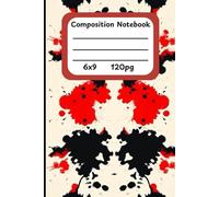 Inkblot Chronicles: Bold Black & Crimson Rorschach Art Lined Journal - 120 Page Ivory Paper Notebook for Creative Writing & Reflection