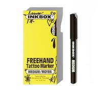 inkbox Freehand Tattoo Marker - Medium, Draw on Skin, Long-Lasting 1-2 Weeks, Temporary Tattoo Pen, For All Artists, Water Resistant For Now Ink - Fades Naturally, 1-Pack - Medium-Tip Marker