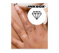 Inkbox Semi-Permanent Tattoo - Premium Easy Long Lasting Waterproof Temp Design With For Now Ink - Lasts 1-2 Weeks, Diamond, Diamant, 1 x 1 in