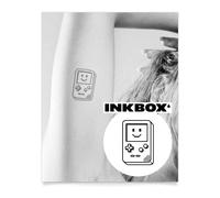 Inkbox Temporary Tattoos, Semi-Permanent Tattoo, One Premium Easy Long Lasting, Waterproof Temp Tattoo with For Now Ink - Lasts 1-2 Weeks, Happy Gameboy, 3 x 3 in