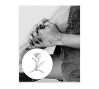 Inkbox Temporary Tattoos, Semi-Permanent Tattoo, One Premium Easy Long Lasting, Waterproof Temp Tattoo with For Now Ink - Lasts 1-2 Weeks, Simple Tulip, 4 x 4 in