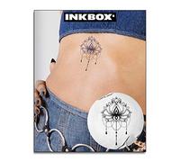 Inkbox Temporary Tattoos, Semi-Permanent Tattoo, One Premium Easy Long Lasting, Waterproof Temp Tattoo with For Now Ink - Lasts 1-2 Weeks, Lotus Tattoo, 4 x 4 in, Brillantious