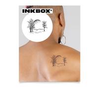 Inkbox Temporary Tattoos, Semi-Permanent Tattoo, One Premium Easy Long Lasting, Waterproof Temp Tattoo with For Now Ink - Lasts 1-2 Weeks, Time Goes On, 4 x 4 in