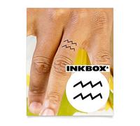 Inkbox Temporary Tattoos, Semi-Permanent Tattoo, One Premium Easy Long Lasting, Waterproof Temp Tattoo with For Now Ink - Lasts 1-2 Weeks, Astrological Aquarius, 1 x 1 in