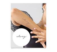 Inkbox Temporary Tattoos, Semi-Permanent Tattoo, One Premium Easy Long Lasting, Waterproof Temp Tattoo with For Now Ink - Lasts 1-2 Weeks, No Matter What, 5 x 2 in