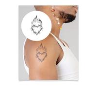 Inkbox Temporary Tattoos, Semi-Permanent Tattoo, One Premium Easy Long Lasting, Waterproof Temp Tattoo with For Now Ink - Lasts 1-2 Weeks, Fervent, 4 x 4 in