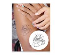 Inkbox Temporary Tattoos, Semi-Permanent Tattoo, One Premium Easy Long Lasting, Waterproof Temp Tattoo with For Now Ink - Lasts 1-2 Weeks, Foxy Cocoa, 4 x 4 in