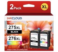 INKCLOUD Compatible Ink Cartridges Replacement for Canon 275XL and 276XL Printer Ink Combo for Canon PIXMA TS3520 TS3522 TS3500 TR4720 TR4722 TR4700 Printer(Black Color, 2 Pack)