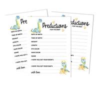 Inkdotpot 50 Prediction Cards For Baby Shower Game Dinosaur Jungle Animals Party Supplies Fun Baby Shower Game Favors