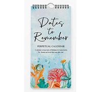 Inkdotpot Aquatic Perpetual Calendar Birthday Wall Hanging Anniversary Special Event Reminder Calendar Book Journal Stationary Wall Hanging Birthday Gift Card Planner Organizer