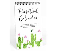 Inkdotpot Cactus Perpetual Calendar, Important Dates to Remember- 6x9 Monthly and Daily Wall Hanging Journal for Special Days- Birthdays- Anniversaries Book Birthday Gift Planner Organizer