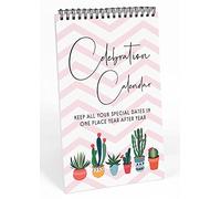 Inkdotpot Cactus Perpetual Calendar, Important Dates to Remember- 6x9 Monthly and Daily Wall Hanging Journal for Special Days- Birthdays- Anniversaries Book Birthday Gift Planner Organizer