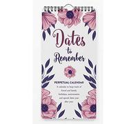 Inkdotpot Floral Leaves Perpetual Calendar Birthday Wall Hanging Anniversary Special Event Reminder Calendar Book Journal Stationary Wall Hanging Birthday Gift Card Planner Organizer