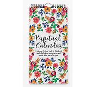 Inkdotpot Floral Perpetual Calendar Birthday Wall Hanging Anniversary Special Event Reminder Calendar Book Journal Stationary Wall Hanging Birthday Gift Card Planner Organizer