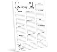 Inkdotpot Grocery List Notepad 6 x 9 inches Magnetic Note pad with Printed Shopping List Items and Blank Grocery Shopping Spaces, 54 Page Weekly Grocery Shopping Planner