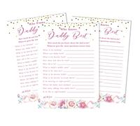 Inkdotpot Its A Boy Its A Girl Who said it Knows Daddy Best Baby Shower Game Cards-Fun Activity Cards Set Of 50 Gender Reveal Confetti Party Theme