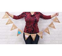 Inkdotpot It's Twins Pre-Assembled Bunting Flags Rustic Kraft Baby Shower Decor Gender Reveal Pennant Bunting Banner