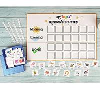 Inkdotpot Kids Daily Responsibility Checklist, to-Do List- Daily Routine- Chore Chart- Morning/Evening Checklist- Daily Task List- Childrens Job Poster-T9