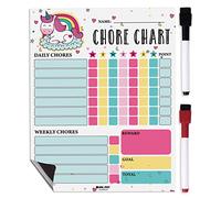 Inkdotpot Magnetic Dry Erase Weekly/Daily Chore Chart Schedule Board for Kids Chores Reward Chart,Good Behavior Chart Blank Magnetic List with 2 Dry Erase Markers (Unicorn)