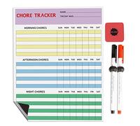 Inkdotpot Magnetic Whiteboard Chore Tracker Chore Chart for Refrigerator - Dry Erase Behavior Chart for Kids Responsibility Chart with 2 Fine Tip Marker & Eraser