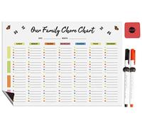 Inkdotpot Magnetic Whiteboard Our Family Chore Chart Chore Chart for Refrigerator -Dry Erase Behavior Chart for Kids Responsibility Chart with 2 Fine Tip Marker & Eraser